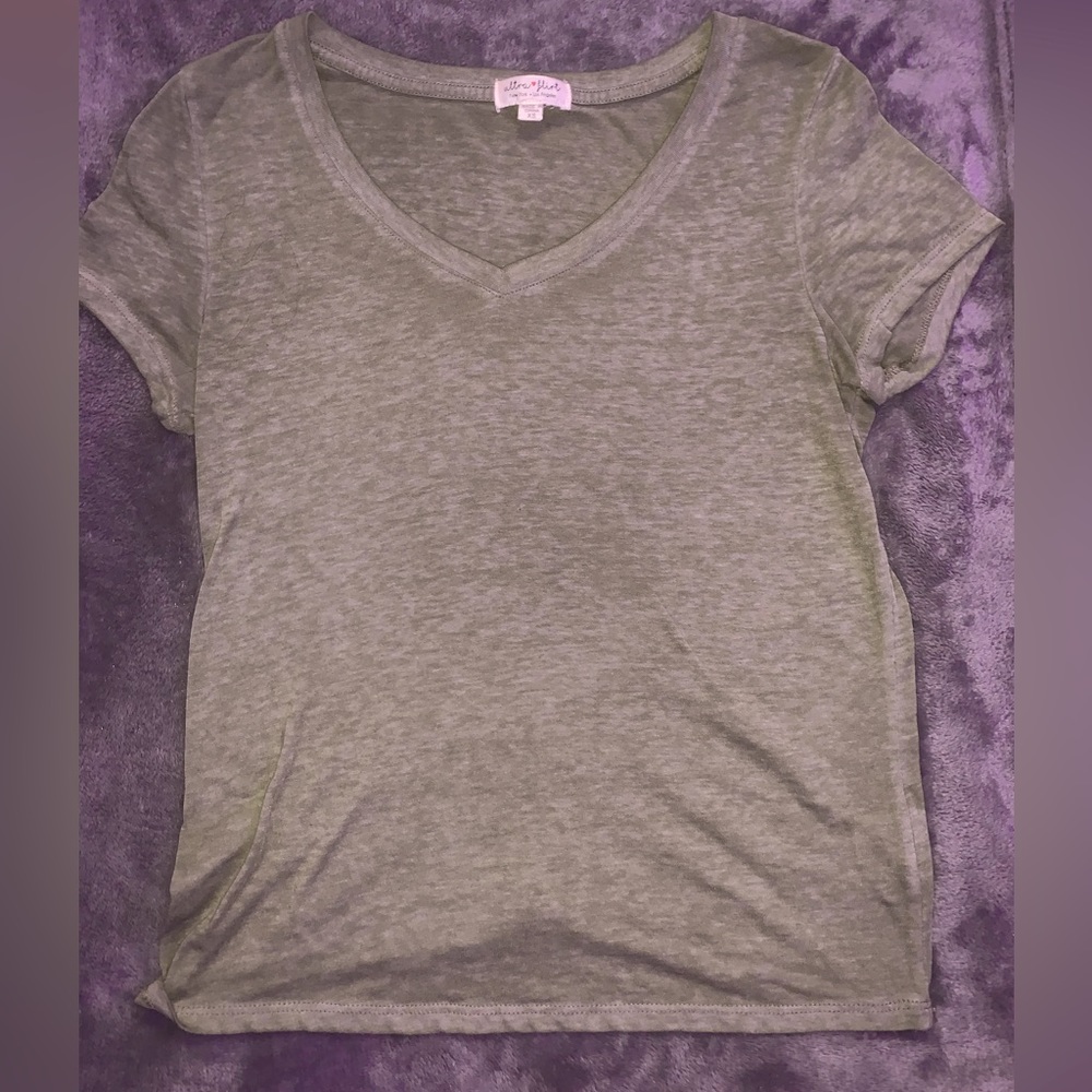 Green V-neck Tee